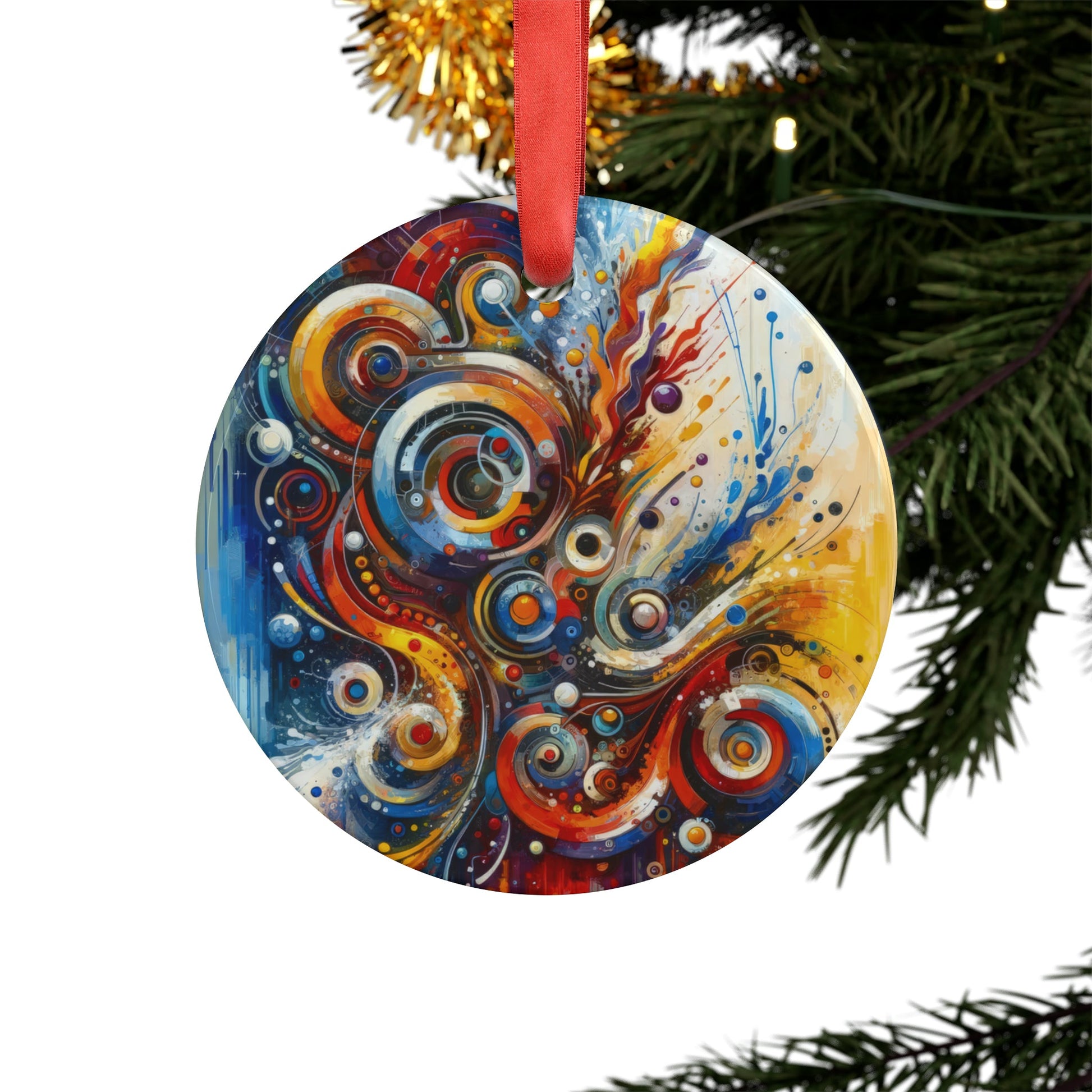 Harmonic Abstract Synergy Acrylic Ornament with Ribbon - ATUH.ART