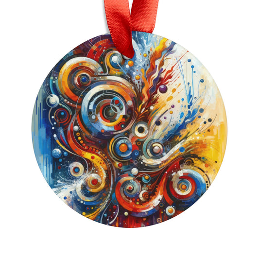 Harmonic Abstract Synergy Acrylic Ornament with Ribbon - ATUH.ART
