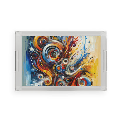 Harmonic Abstract Synergy Acrylic Serving Tray - ATUH.ART