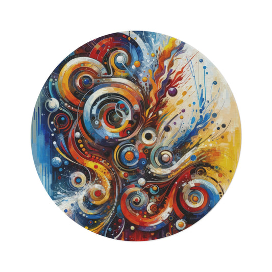 Harmonic Abstract Synergy Round Rug - ATUH.ART