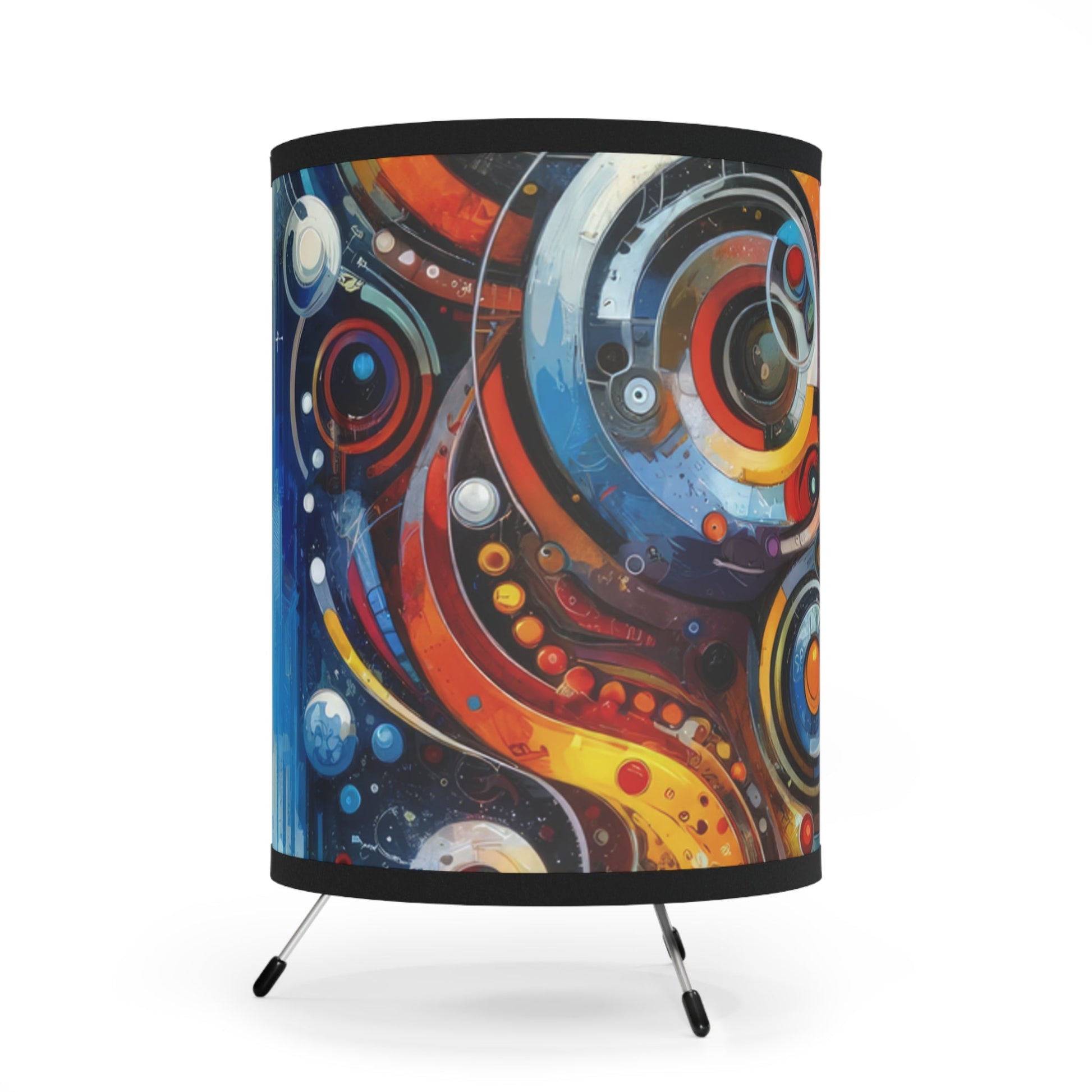 Harmonic Abstract Synergy Tripod Lamp with High-Res Printed Shade, US\CA plug - ATUH.ART