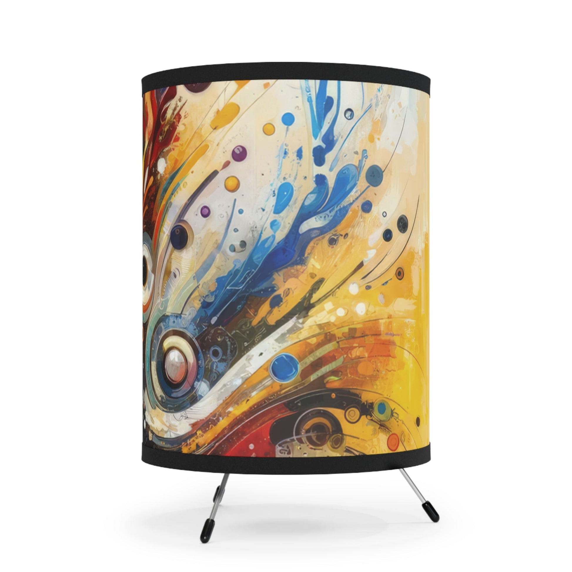 Harmonic Abstract Synergy Tripod Lamp with High-Res Printed Shade, US\CA plug - ATUH.ART
