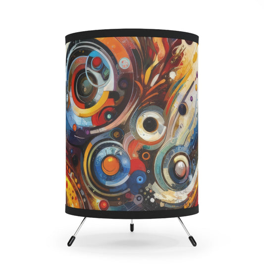 Harmonic Abstract Synergy Tripod Lamp with High-Res Printed Shade, US\CA plug - ATUH.ART