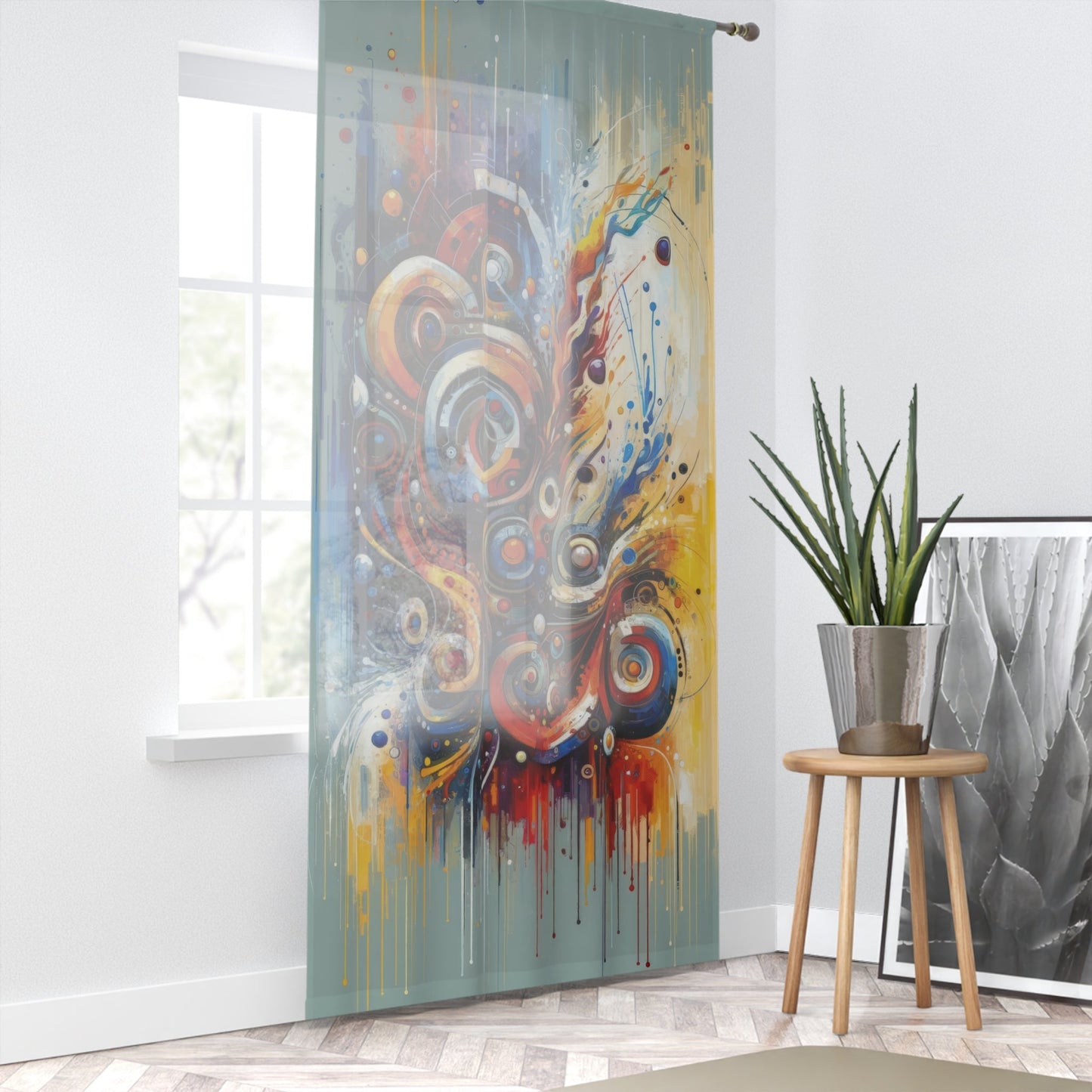 Harmonic Abstract Synergy Window Curtain - ATUH.ART