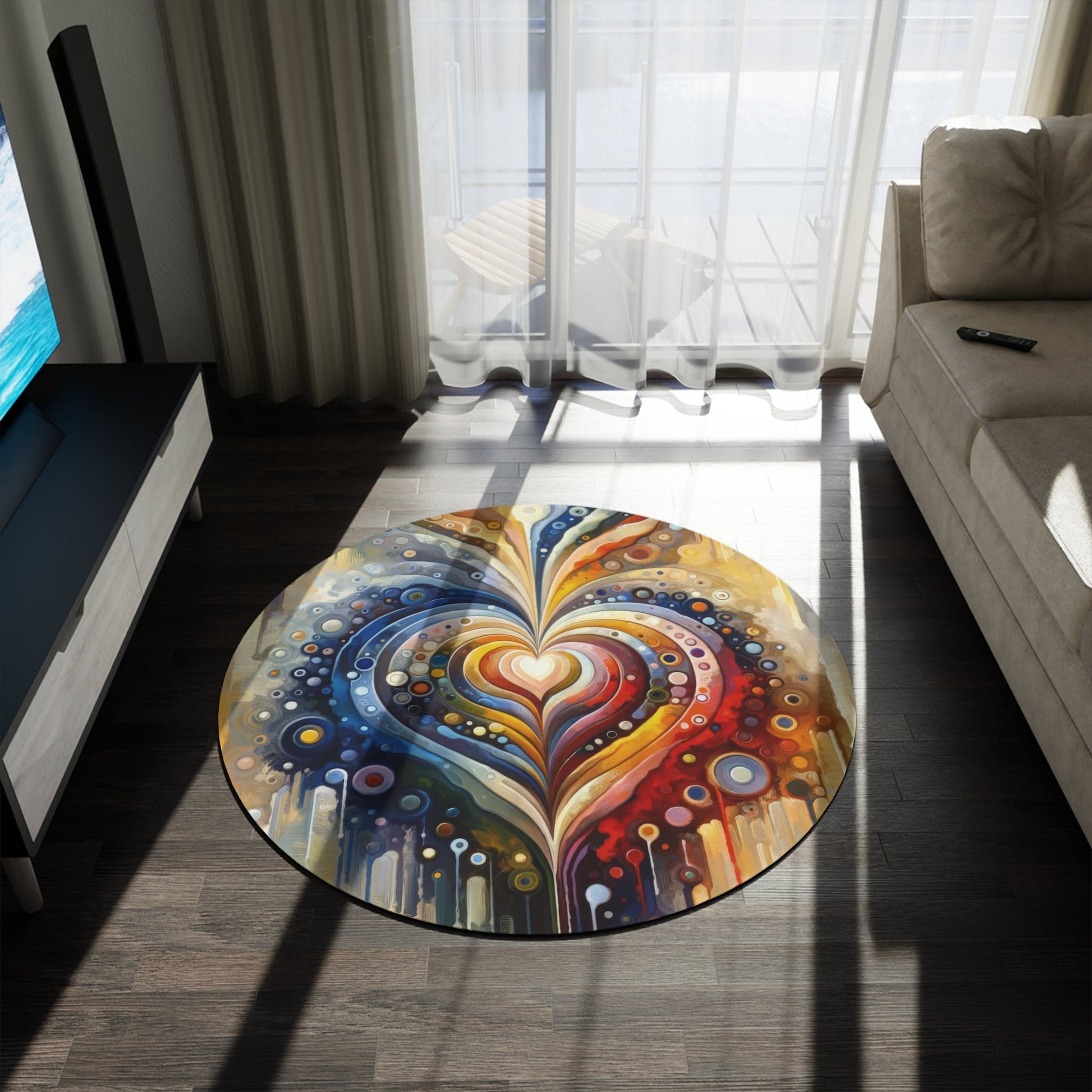 Harmonic Heart Essence Round Rug - ATUH.ART