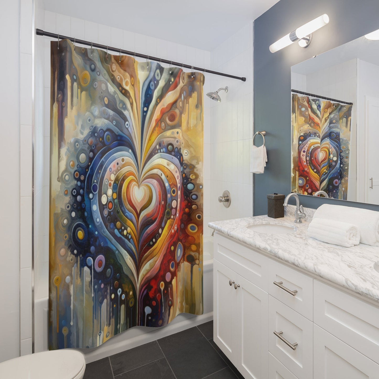 Harmonic Heart Essence Shower Curtains - ATUH.ART