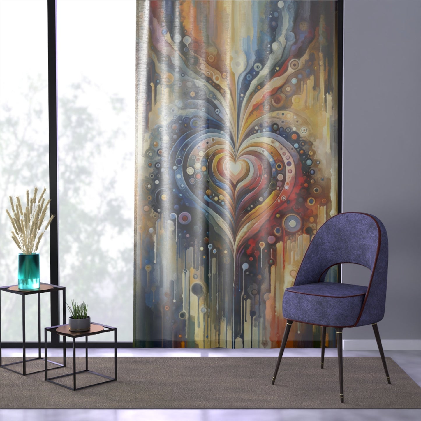 Harmonic Heart Essence Window Curtain - ATUH.ART