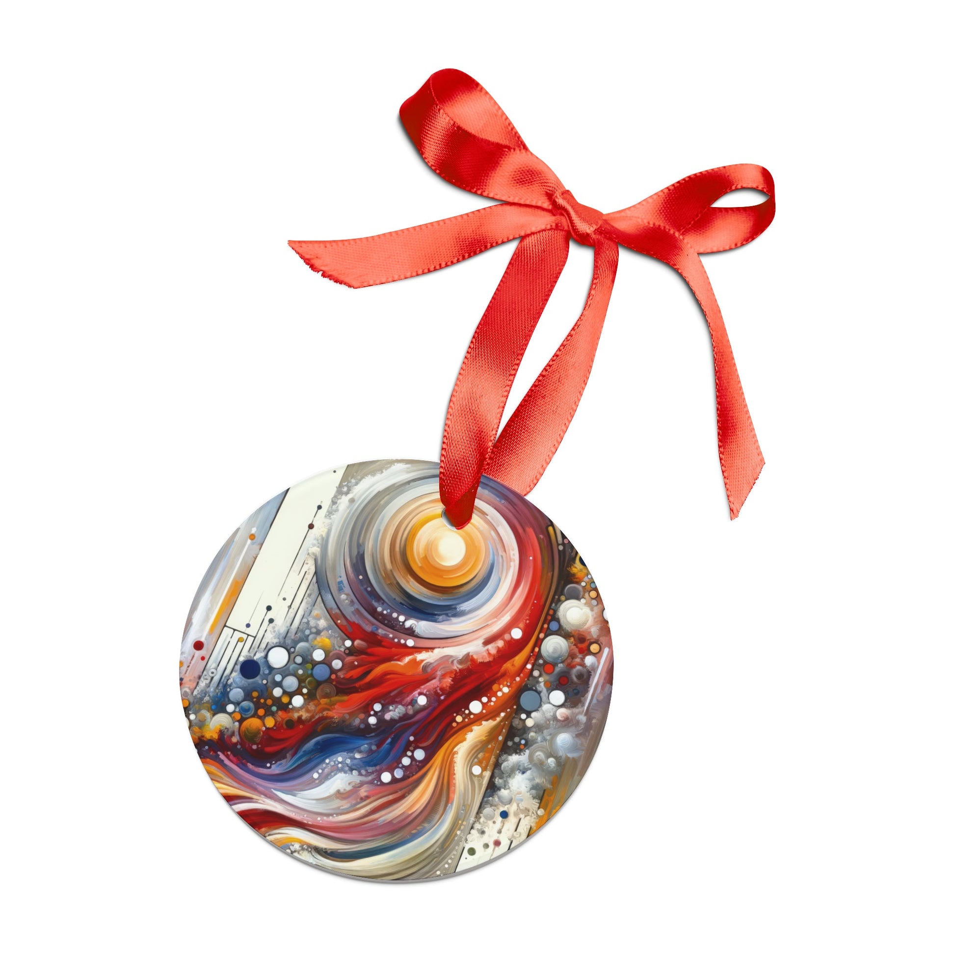 Harmonic Swirl Elegance Acrylic Ornament with Ribbon - ATUH.ART