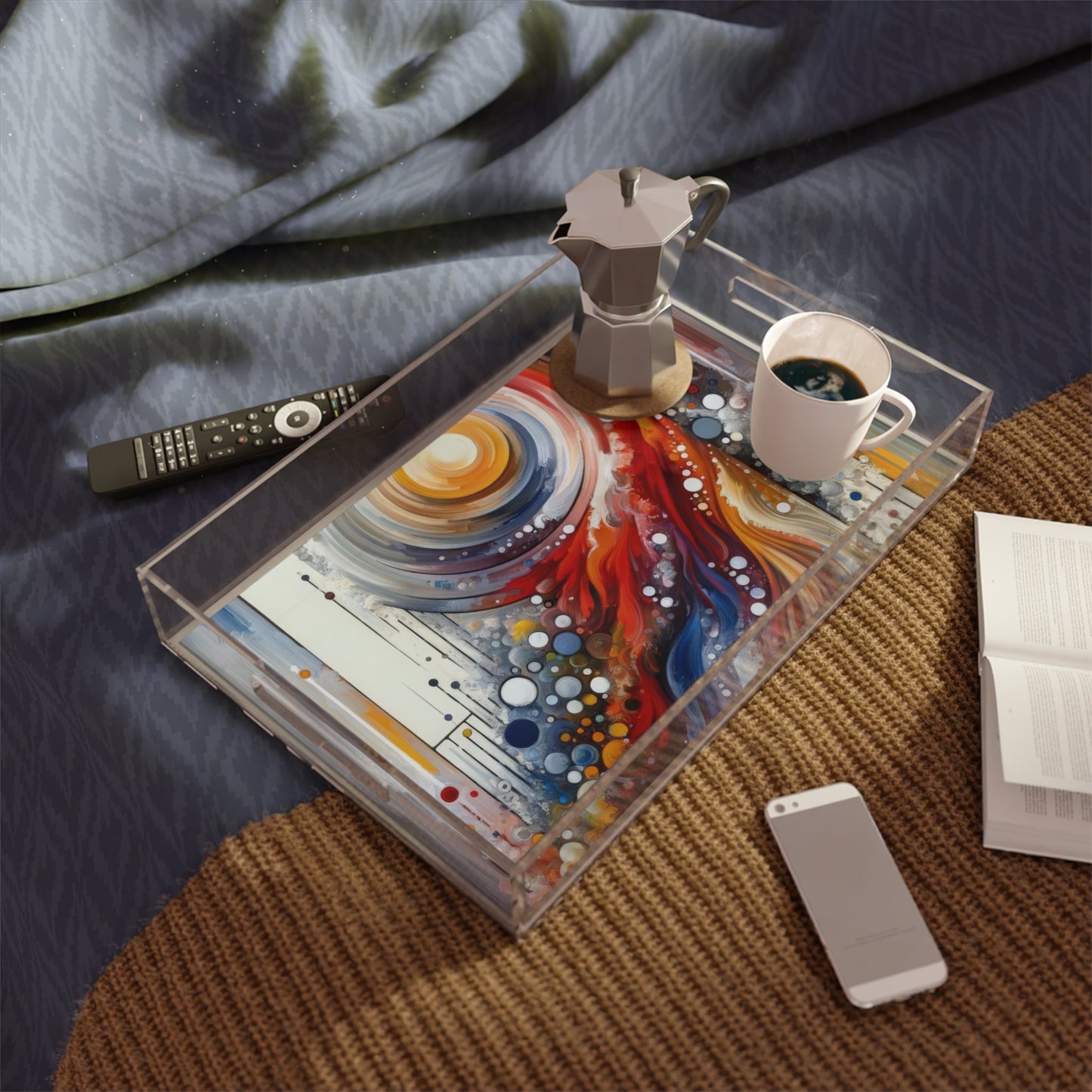 Harmonic Swirl Elegance Acrylic Serving Tray - ATUH.ART