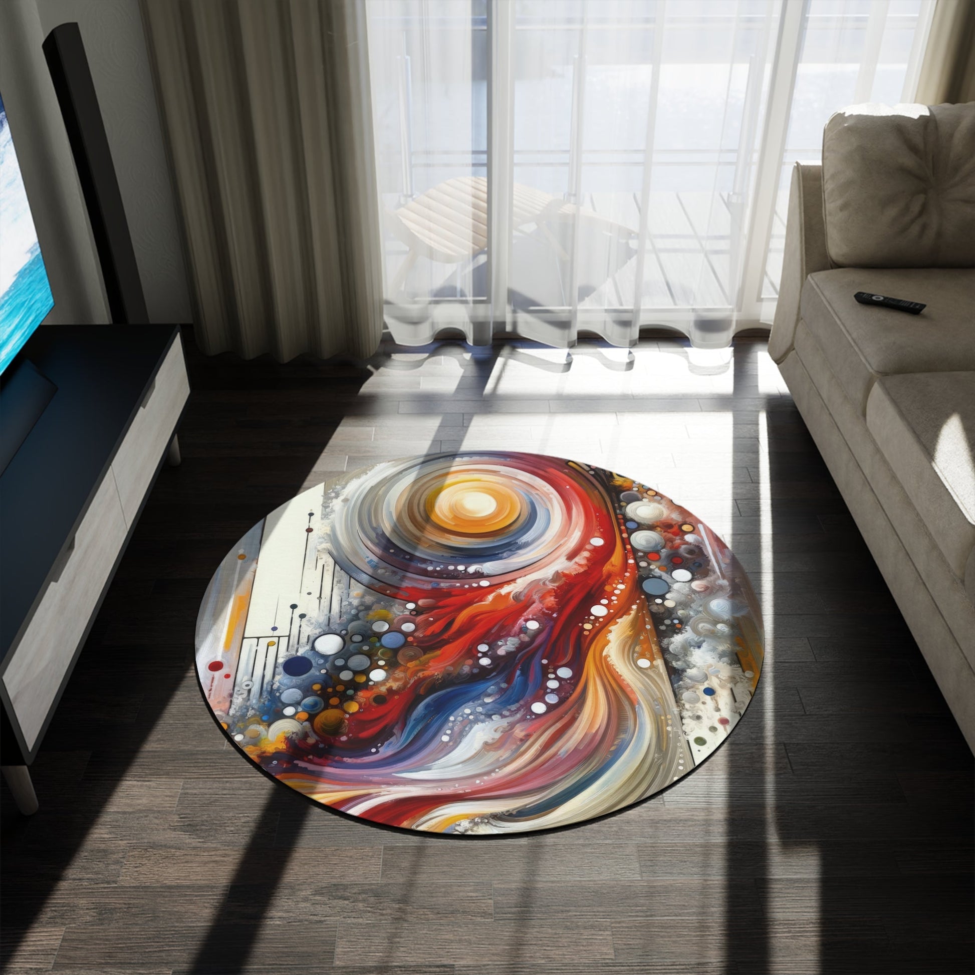 Harmonic Swirl Elegance Round Rug - ATUH.ART