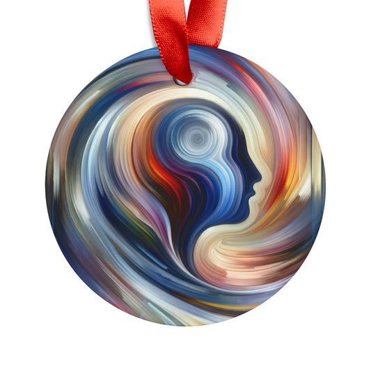 Harmonious Mindset Abstract Acrylic Ornament with Ribbon - ATUH.ART