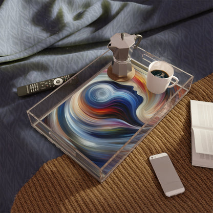 Harmonious Mindset Abstract Acrylic Serving Tray - ATUH.ART