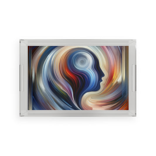 Harmonious Mindset Abstract Acrylic Serving Tray - ATUH.ART