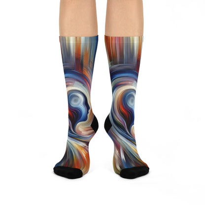 Harmonious Mindset Abstract Cushioned Crew Socks - ATUH.ART
