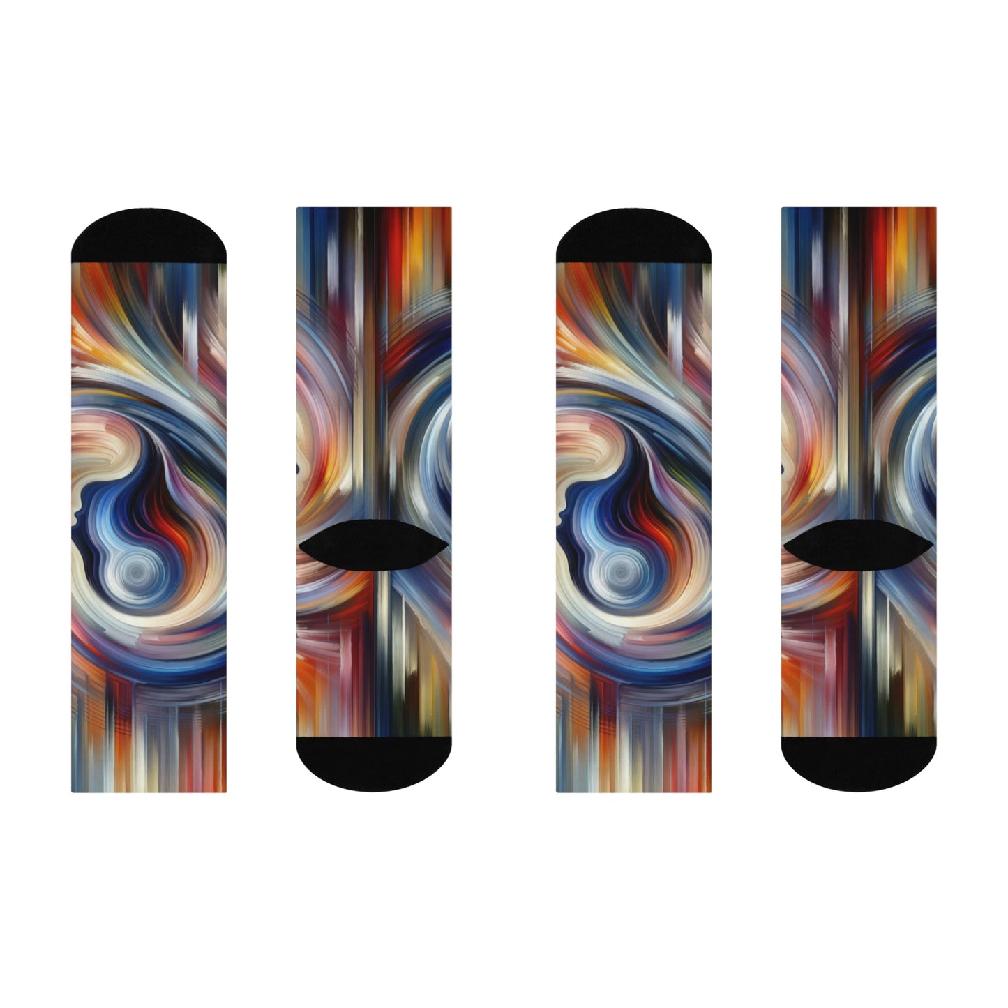 Harmonious Mindset Abstract Cushioned Crew Socks - ATUH.ART