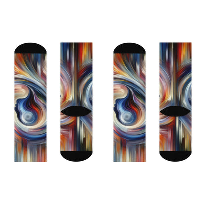 Harmonious Mindset Abstract Cushioned Crew Socks - ATUH.ART