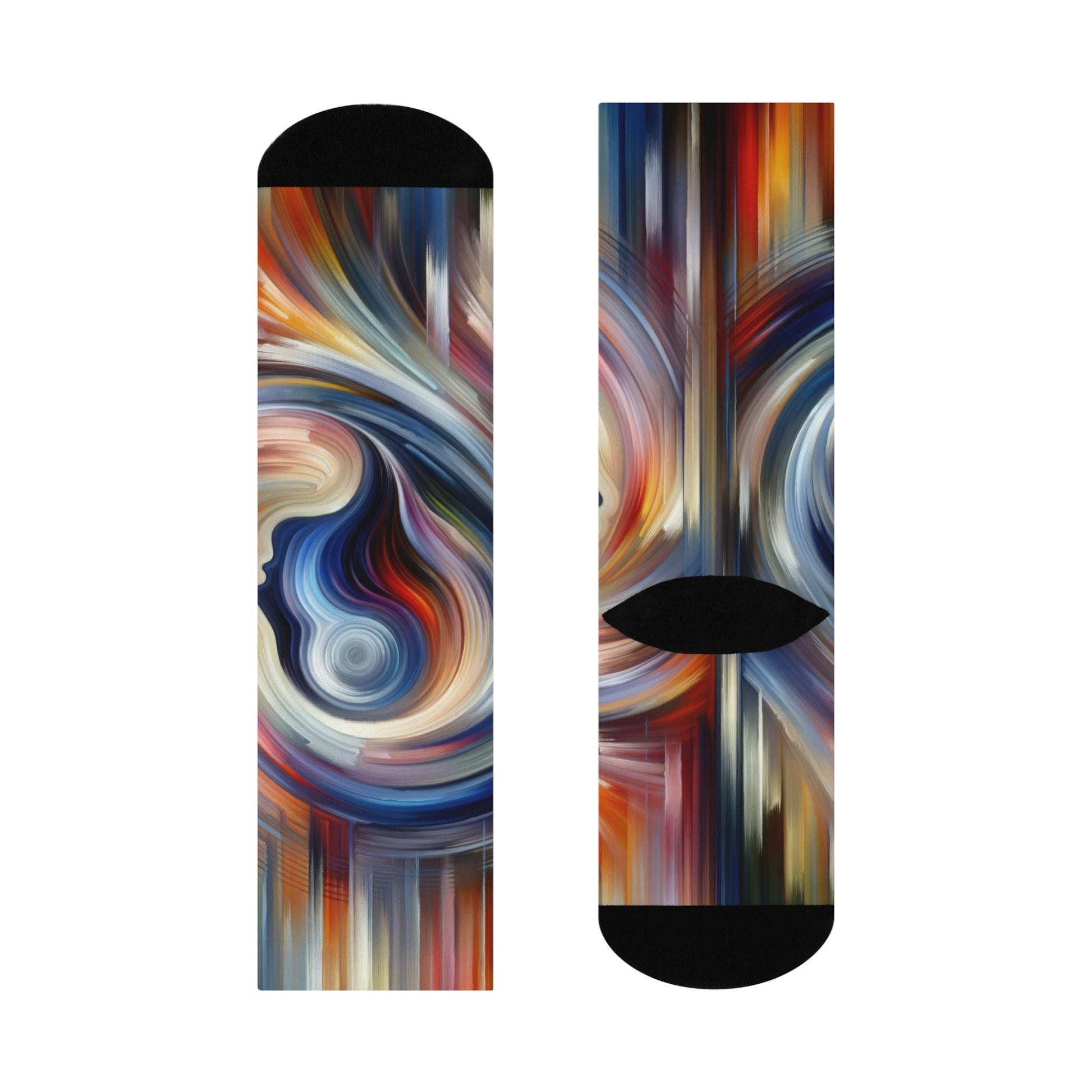 Harmonious Mindset Abstract Cushioned Crew Socks - ATUH.ART