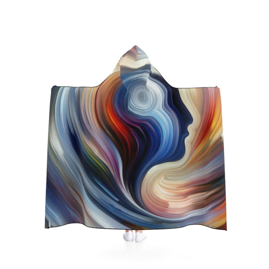Harmonious Mindset Abstract Hooded Blanket - ATUH.ART