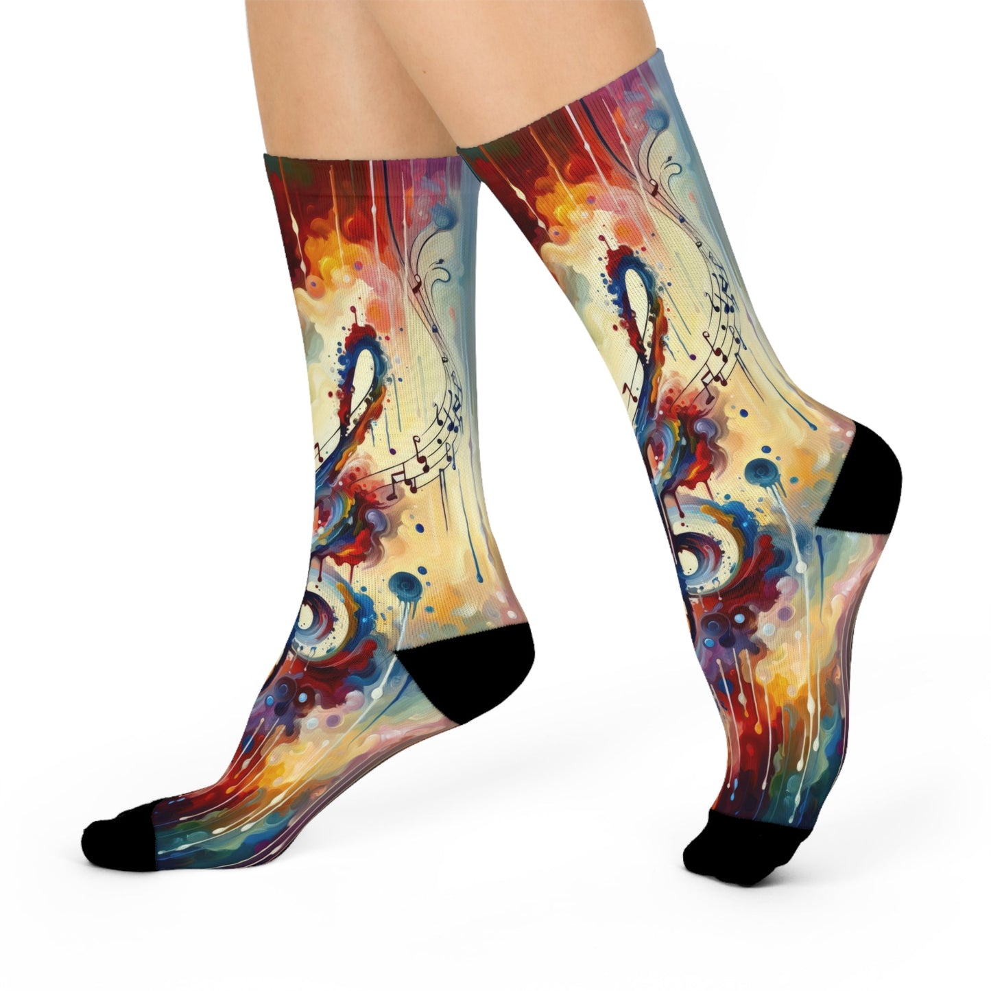 Harmonizing Melody Life Cushioned Crew Socks - ATUH.ART