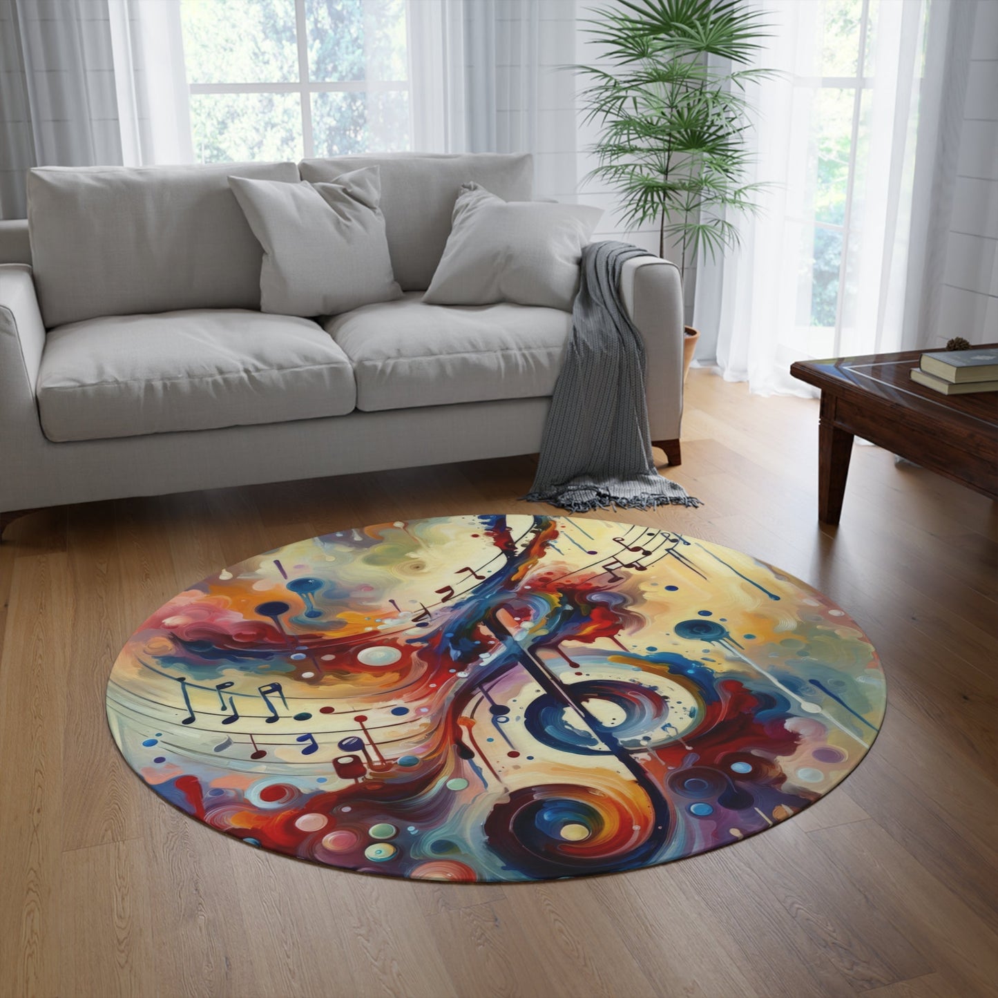 Harmonizing Melody Life Round Rug - ATUH.ART