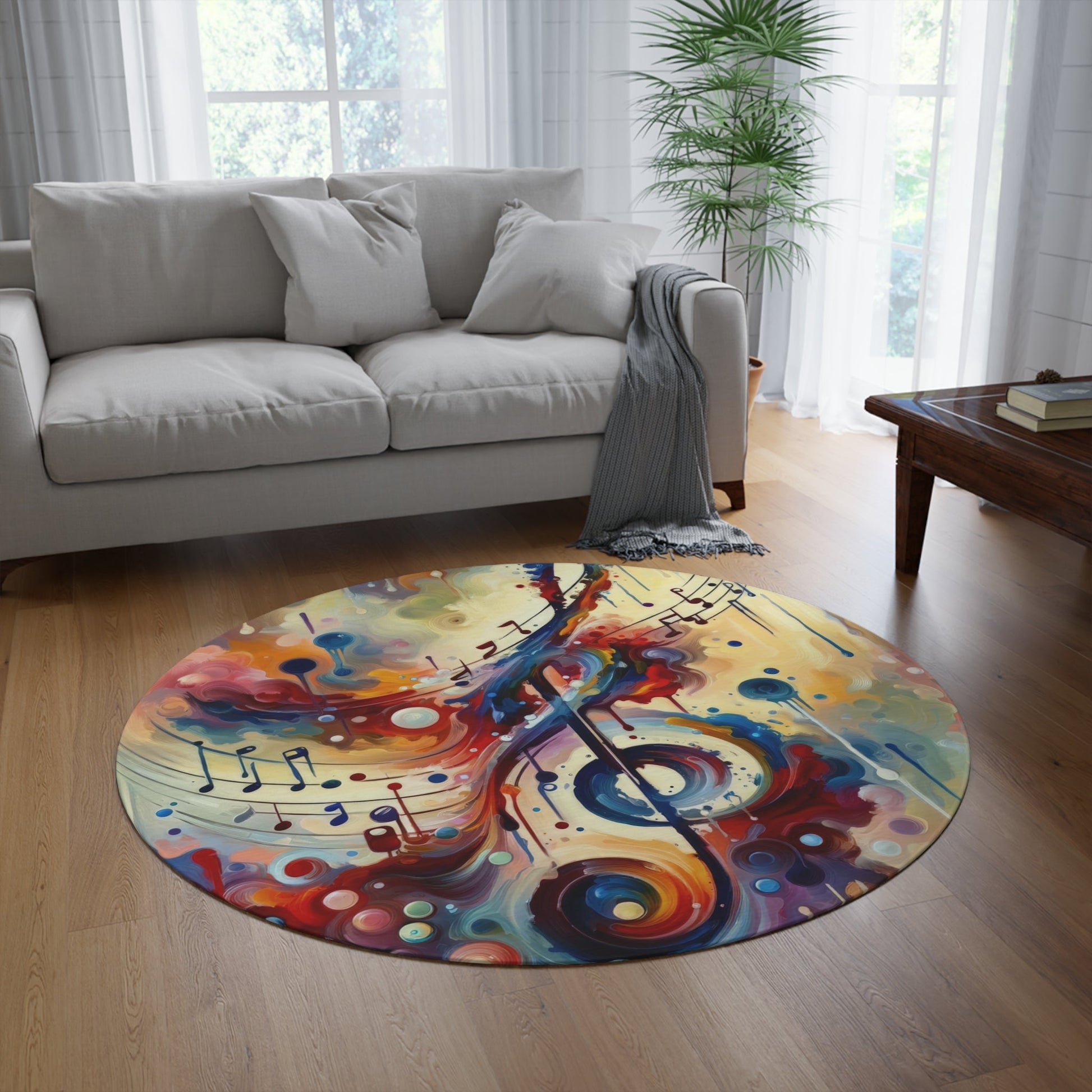 Harmonizing Melody Life Round Rug - ATUH.ART