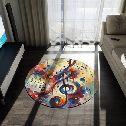 Harmonizing Melody Life Round Rug - ATUH.ART