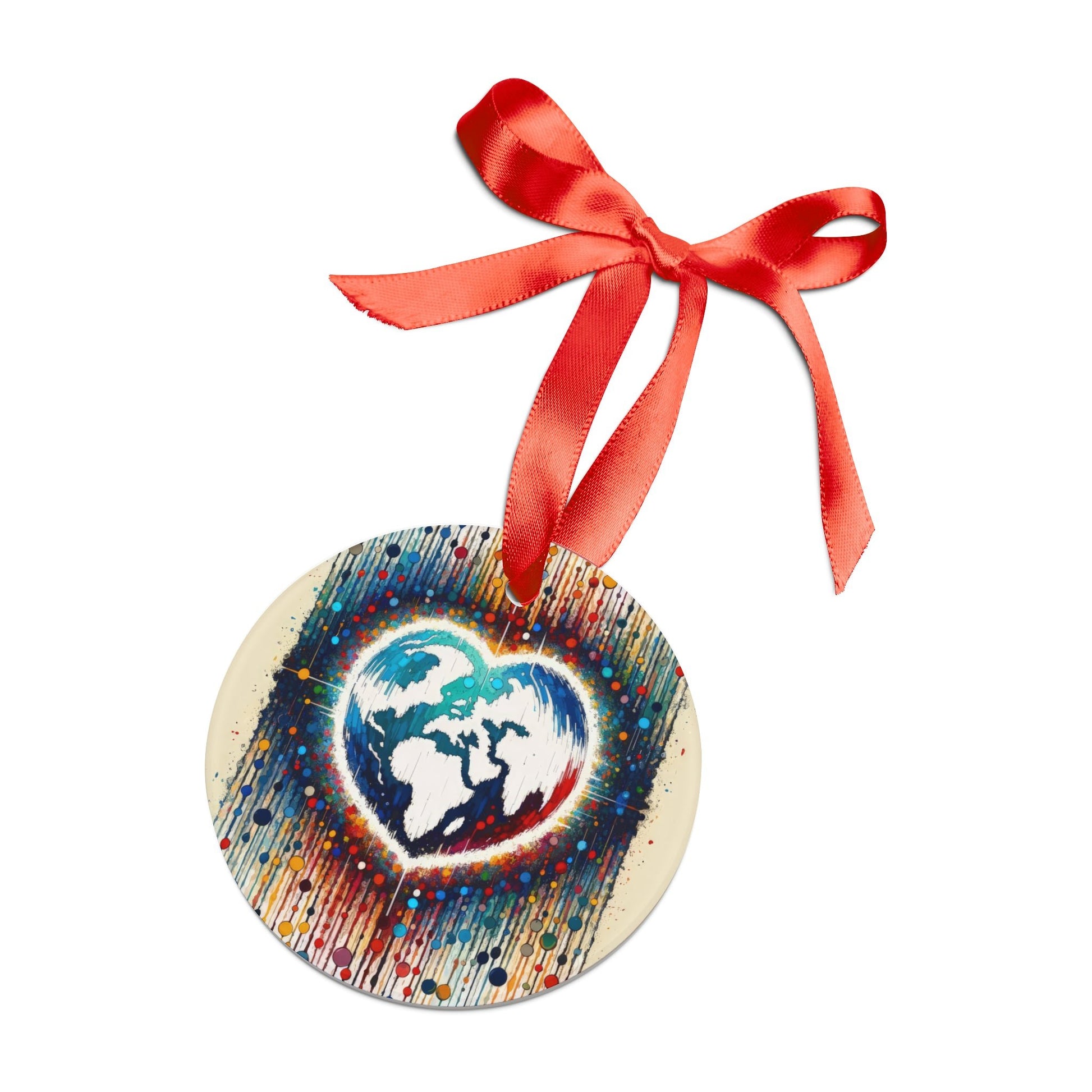 Heartbeats Synchronizing Peace Acrylic Ornament with Ribbon - ATUH.ART