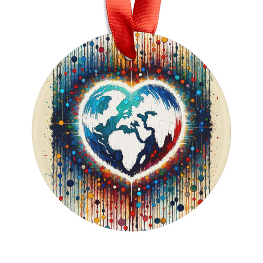 Heartbeats Synchronizing Peace Acrylic Ornament with Ribbon - ATUH.ART