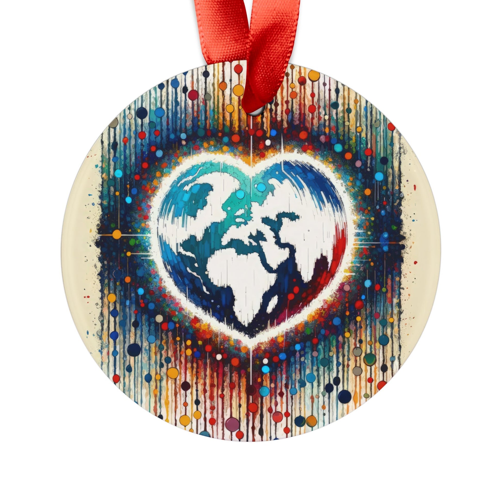 Heartbeats Synchronizing Peace Acrylic Ornament with Ribbon - ATUH.ART