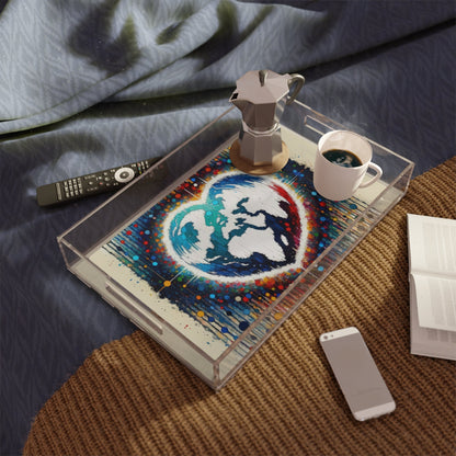 Heartbeats Synchronizing Peace Acrylic Serving Tray - ATUH.ART