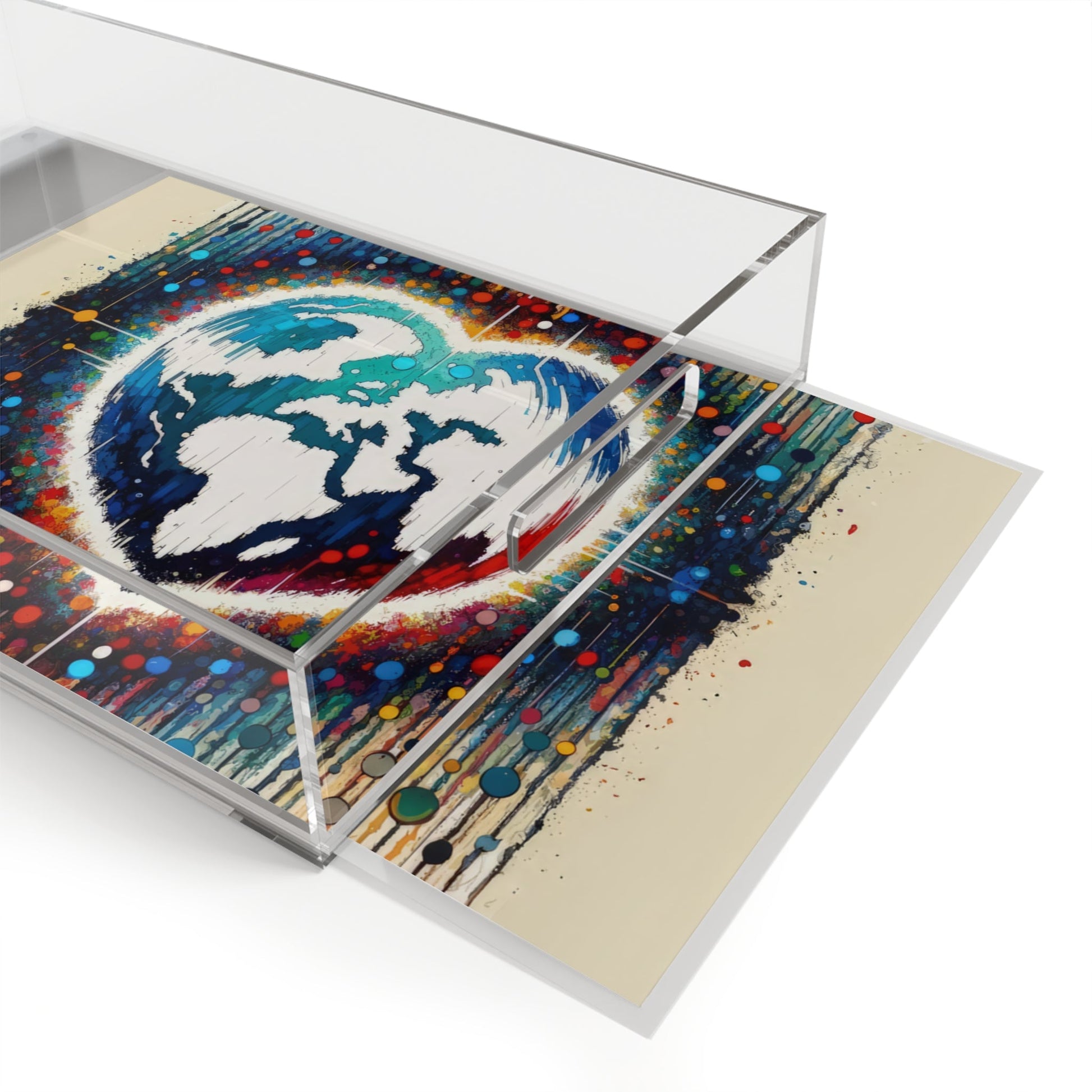 Heartbeats Synchronizing Peace Acrylic Serving Tray - ATUH.ART