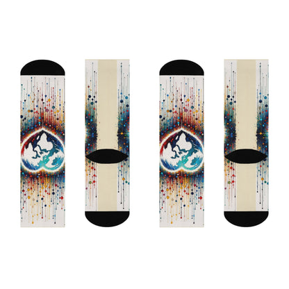 Heartbeats Synchronizing Peace Cushioned Crew Socks - ATUH.ART