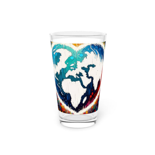 Heartbeats Synchronizing Peace Pint Glass, 16oz - ATUH.ART