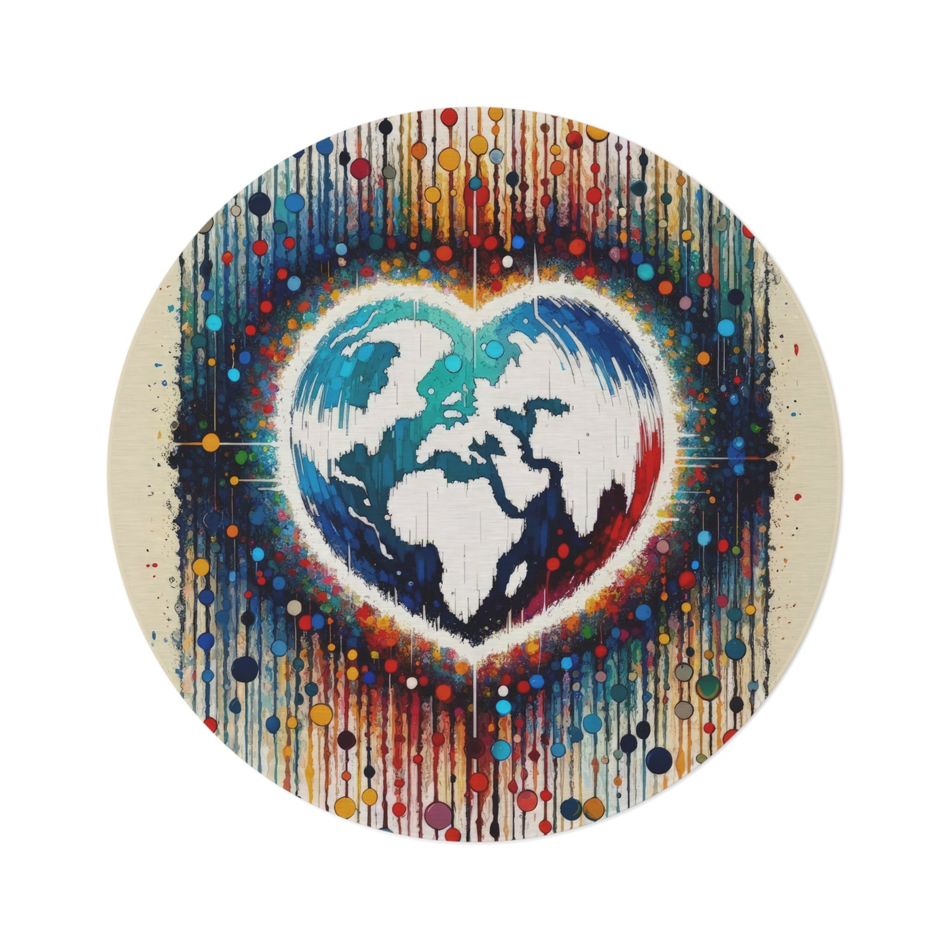 Heartbeats Synchronizing Peace Round Rug - ATUH.ART
