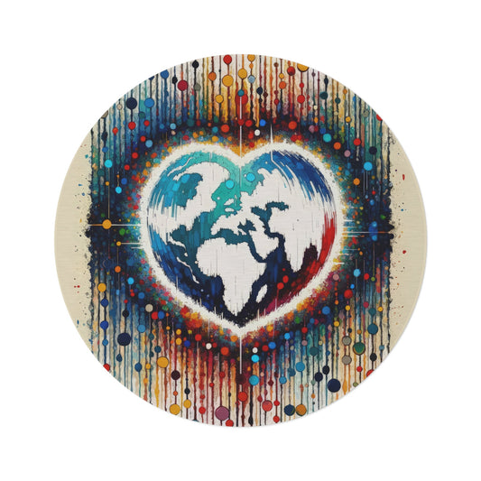 Heartbeats Synchronizing Peace Round Rug - ATUH.ART