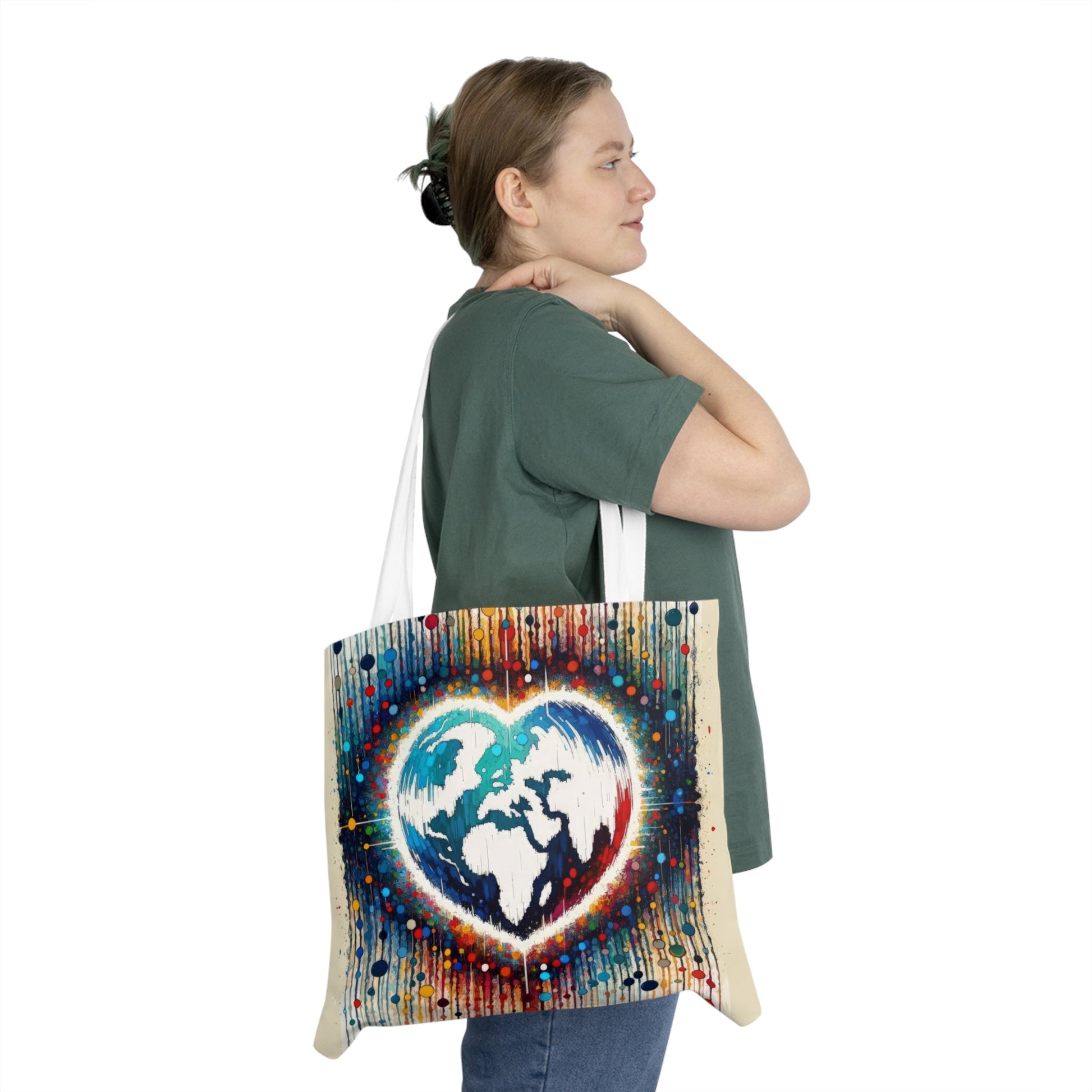 Heartbeats Synchronizing Peace Shoulder Tote Bag (AOP) - ATUH.ART