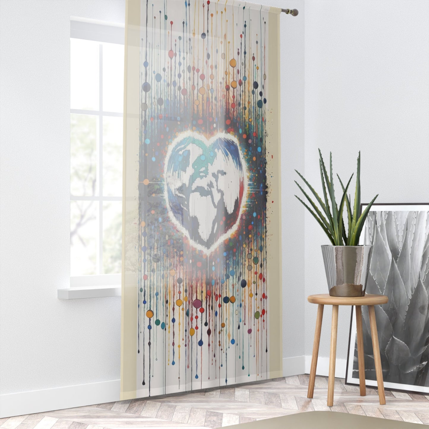 Heartbeats Synchronizing Peace Window Curtain - ATUH.ART