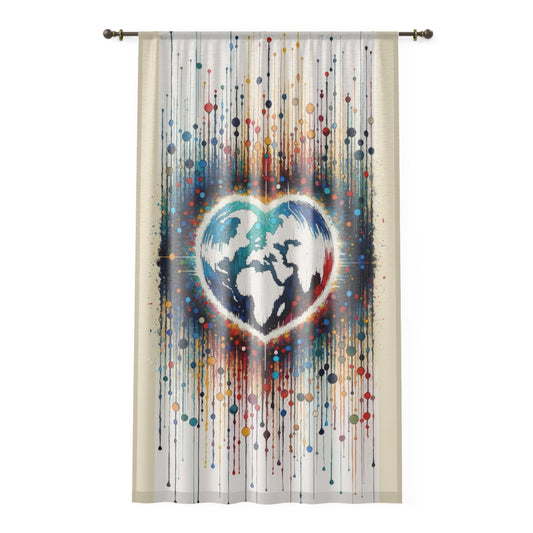 Heartbeats Synchronizing Peace Window Curtain - ATUH.ART