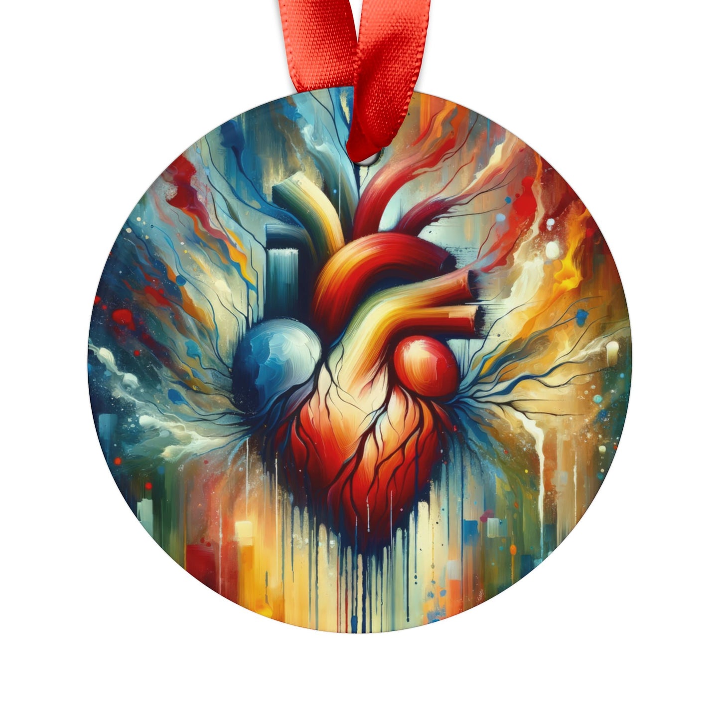 Humanity Heart Unveiled Acrylic Ornament with Ribbon - ATUH.ART