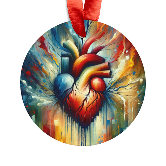 Humanity Heart Unveiled Acrylic Ornament with Ribbon - ATUH.ART