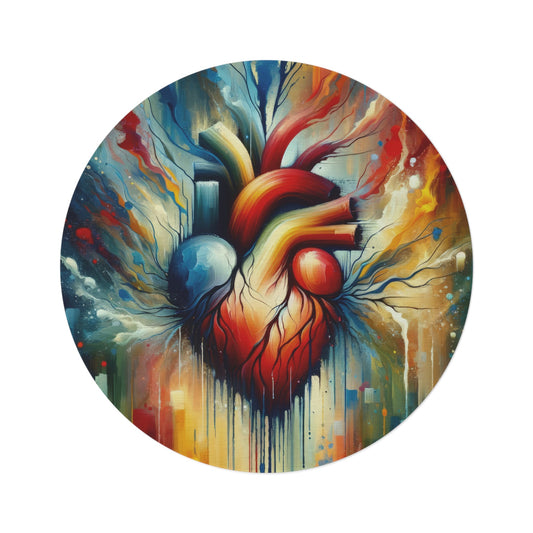 Humanity Heart Unveiled Round Rug - ATUH.ART