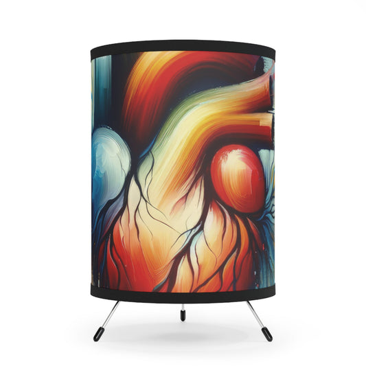 Humanity Heart Unveiled Tripod Lamp with High-Res Printed Shade, US\CA plug - ATUH.ART