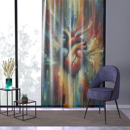 Humanity Heart Unveiled Window Curtain - ATUH.ART