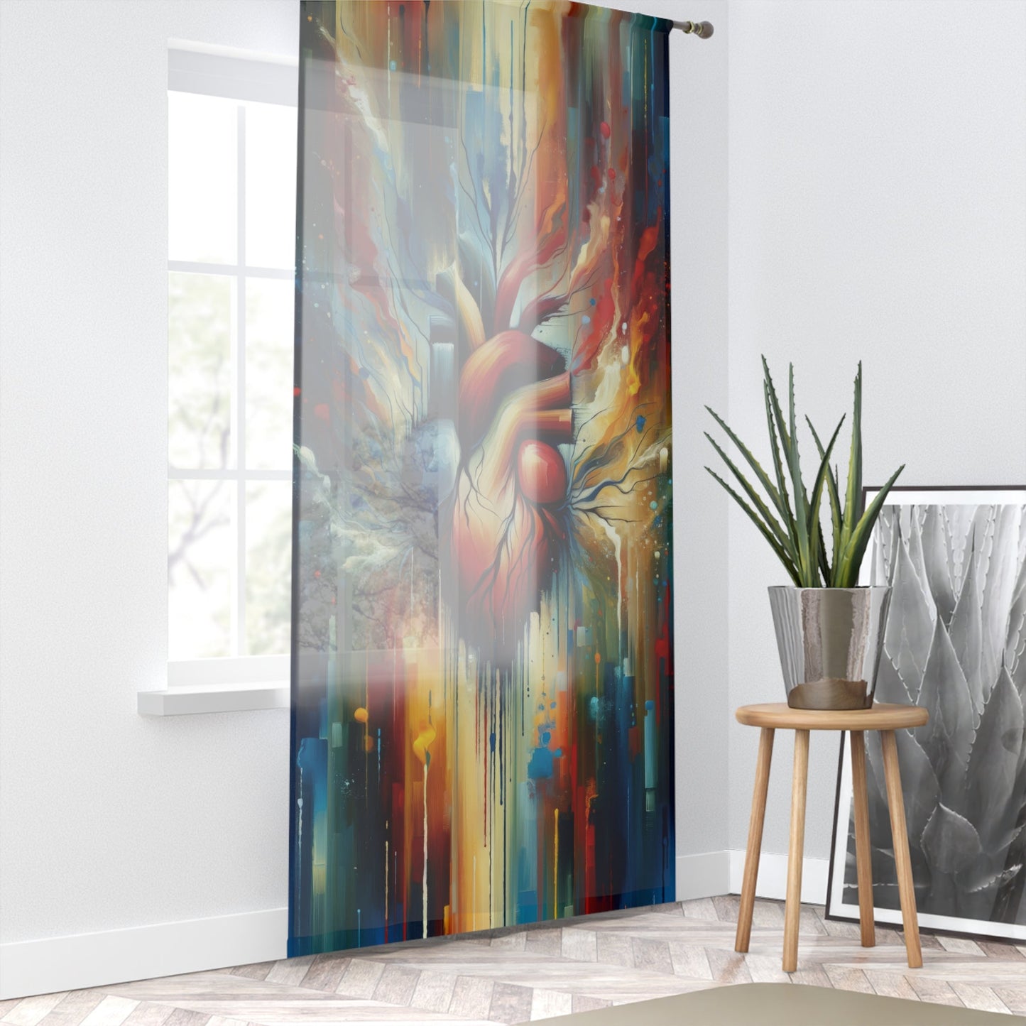 Humanity Heart Unveiled Window Curtain - ATUH.ART