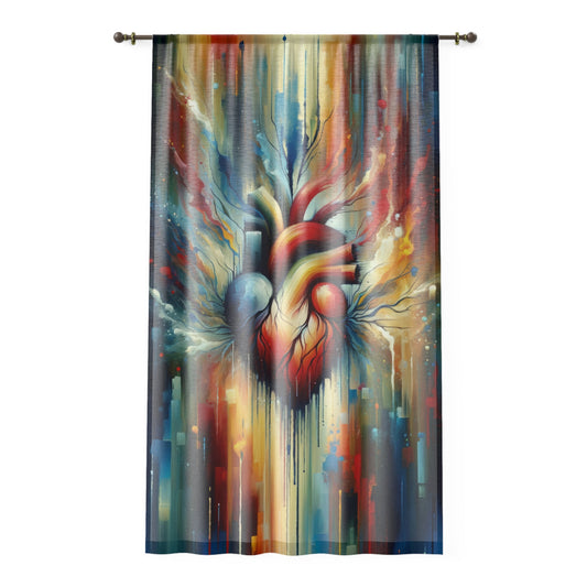 Humanity Heart Unveiled Window Curtain - ATUH.ART