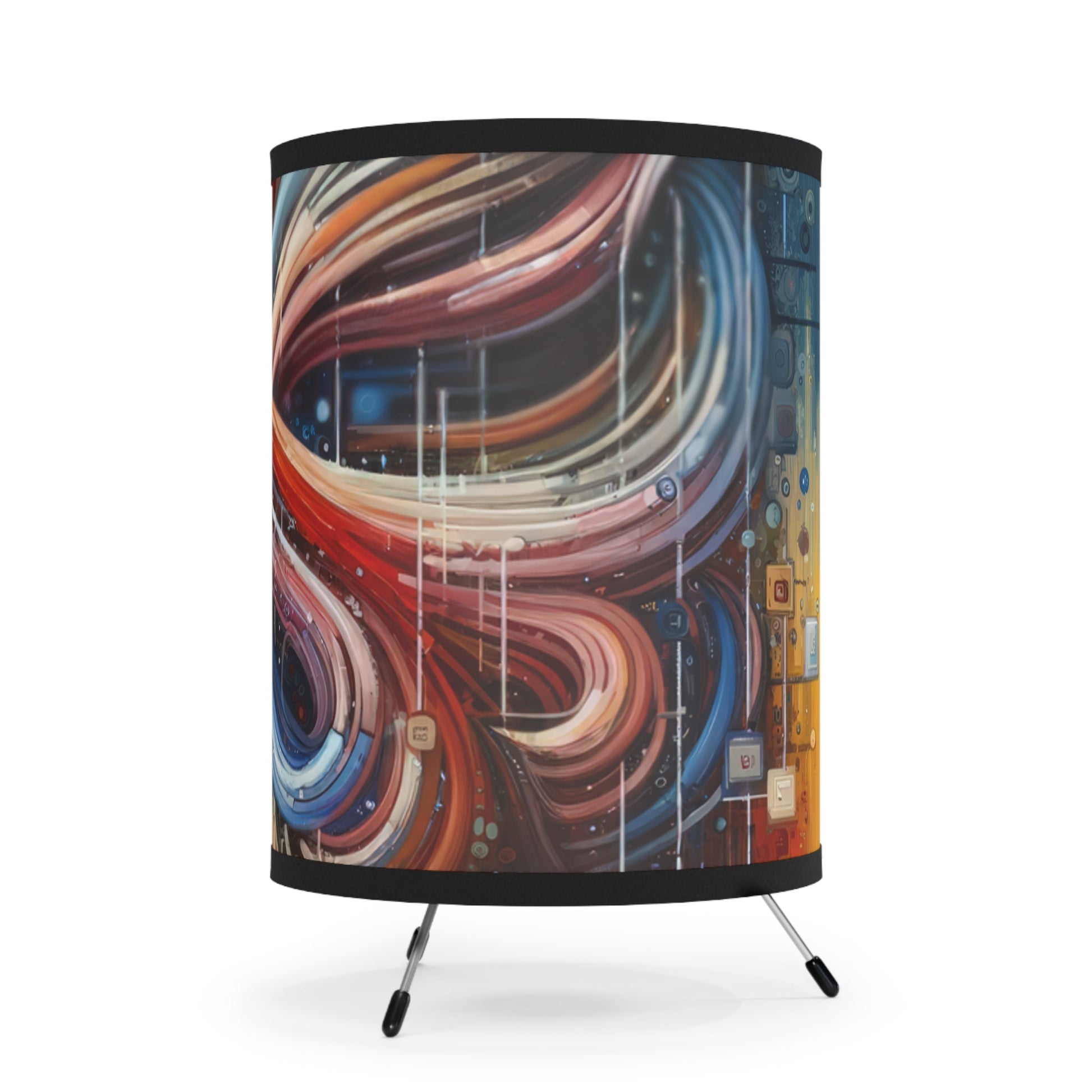 Humanity Tapestry Unification Tripod Lamp with High-Res Printed Shade, US\CA plug - ATUH.ART