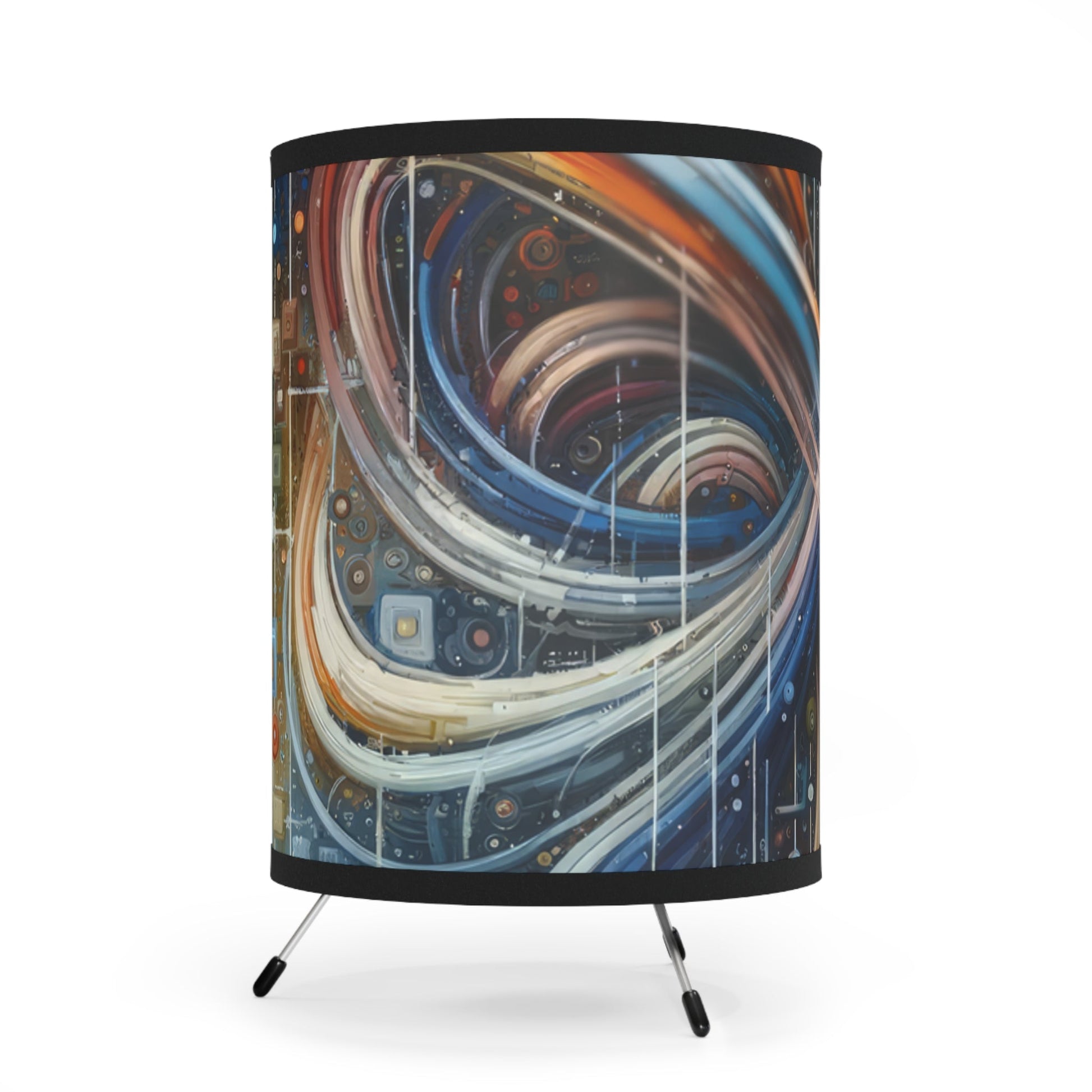 Humanity Tapestry Unification Tripod Lamp with High-Res Printed Shade, US\CA plug - ATUH.ART