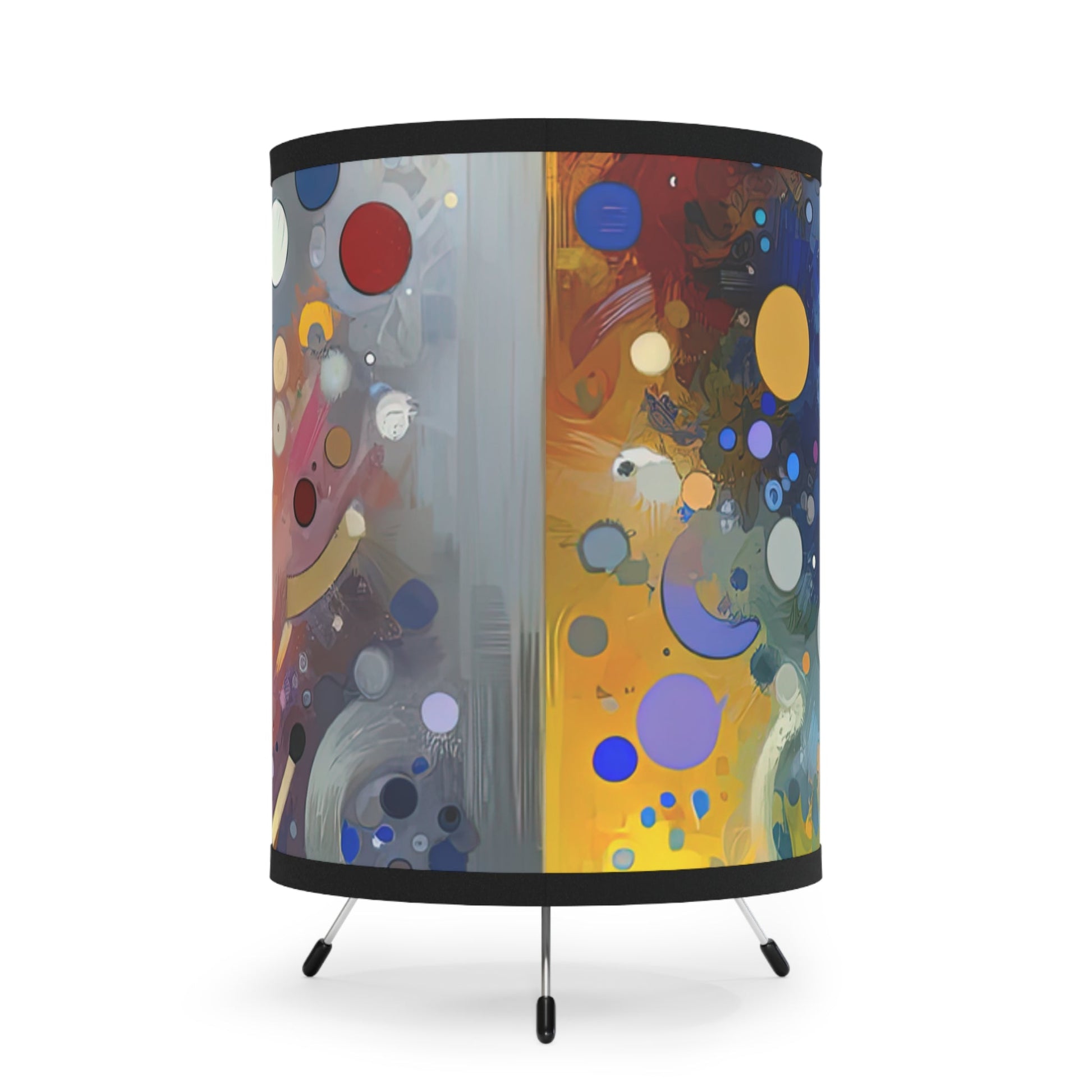 Humorous Unified Tachism Tripod Lamp with High-Res Printed Shade, US\CA plug - ATUH.ART