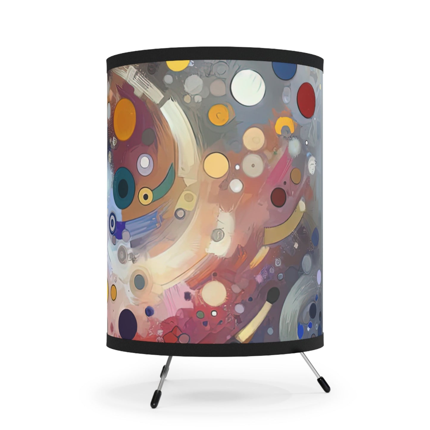 Humorous Unified Tachism Tripod Lamp with High-Res Printed Shade, US\CA plug - ATUH.ART