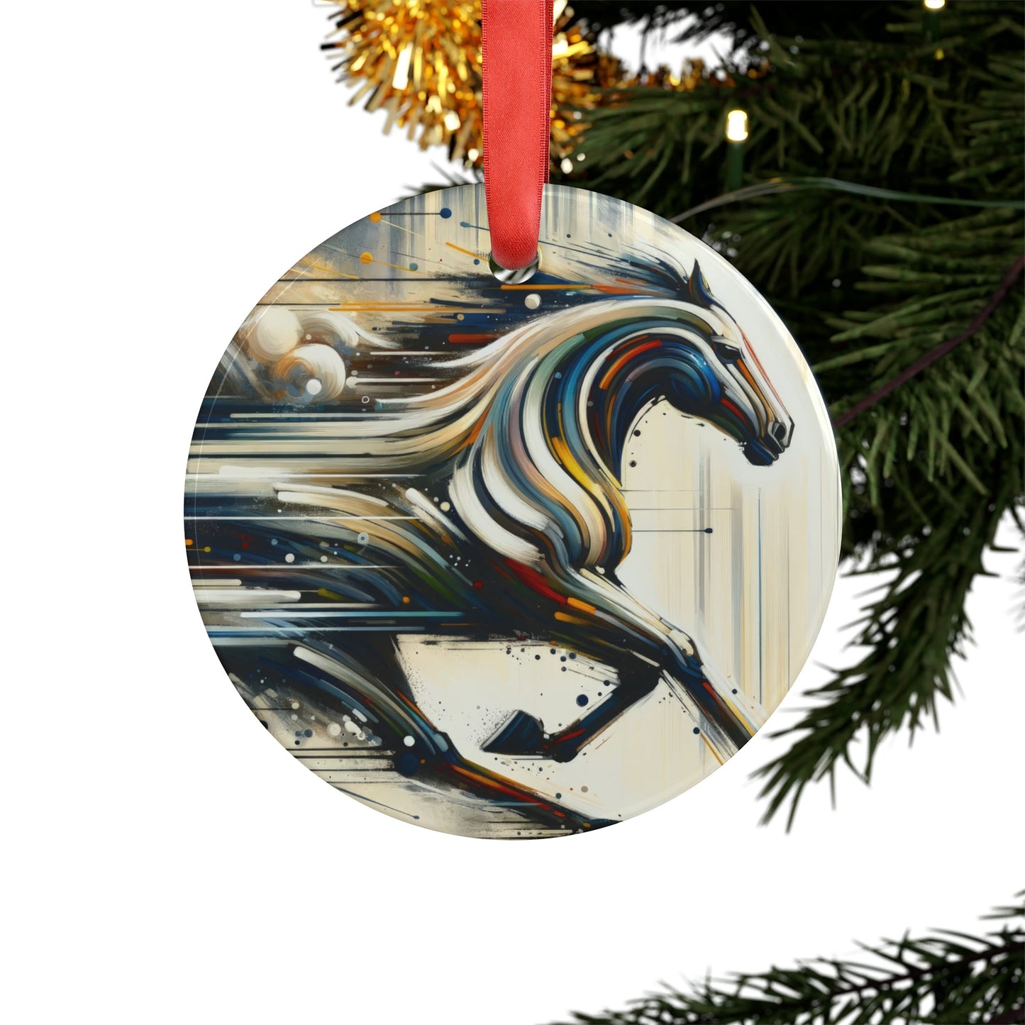 Hyperlinked Horsepower Gallop Acrylic Ornament with Ribbon - ATUH.ART